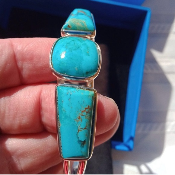 Jay King DTR mine Turquoise cuff bracelet 925 sterling silver - Picture 4 of 6